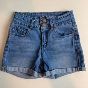 Cotton On Cuffed High Rise Denim Shorts